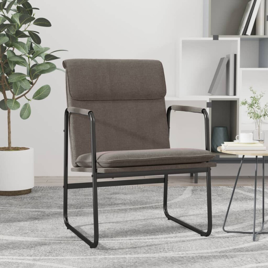vidaXL Loungestoel 55x64x80 cm stof taupe afbeelding 1