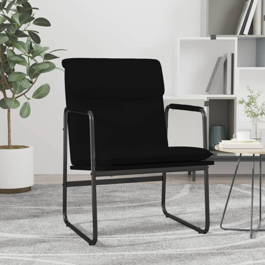 vidaXL Loungestoel 55x64x80 cm kunstleer zwart afbeelding 1
