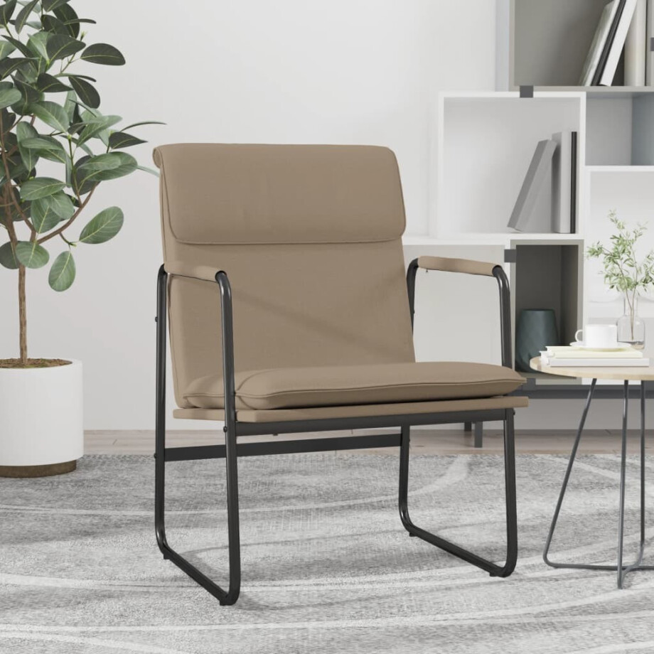 vidaXL Loungestoel 55x64x80 cm kunstleer cappuccinokleurig afbeelding 1