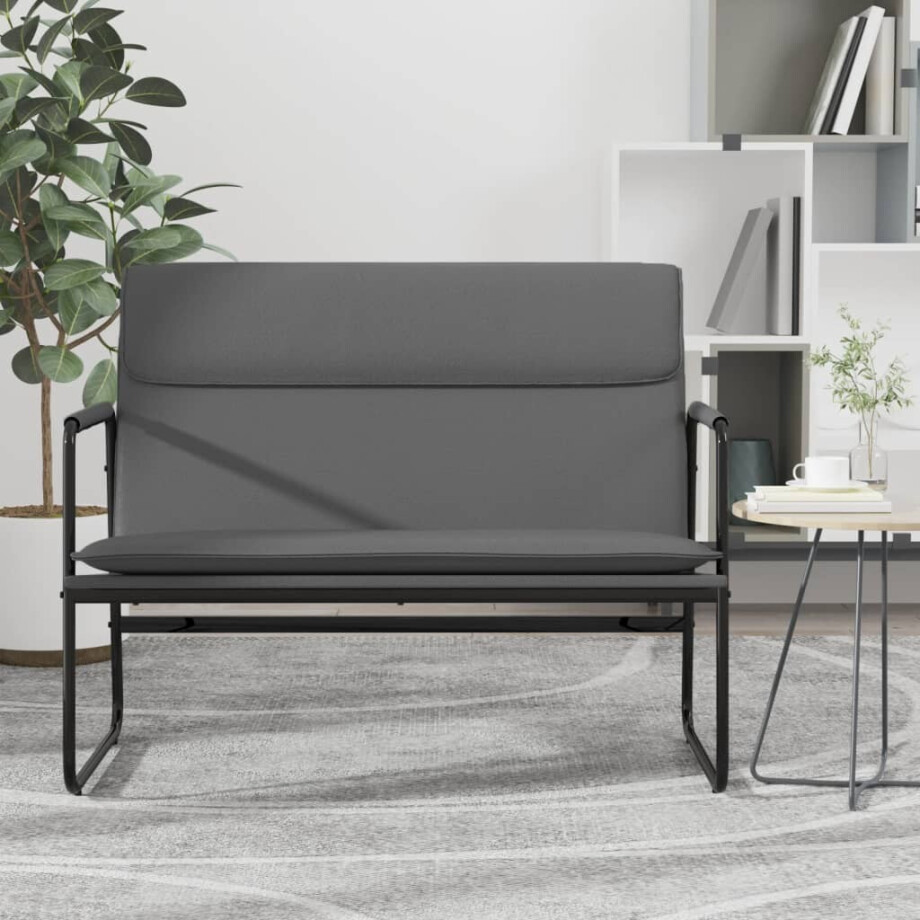 vidaXL Bankje 100x64x80 cm kunstleer grijs vidaXL Bankje 100x64x80 cm kunstleer grijs afbeelding 1