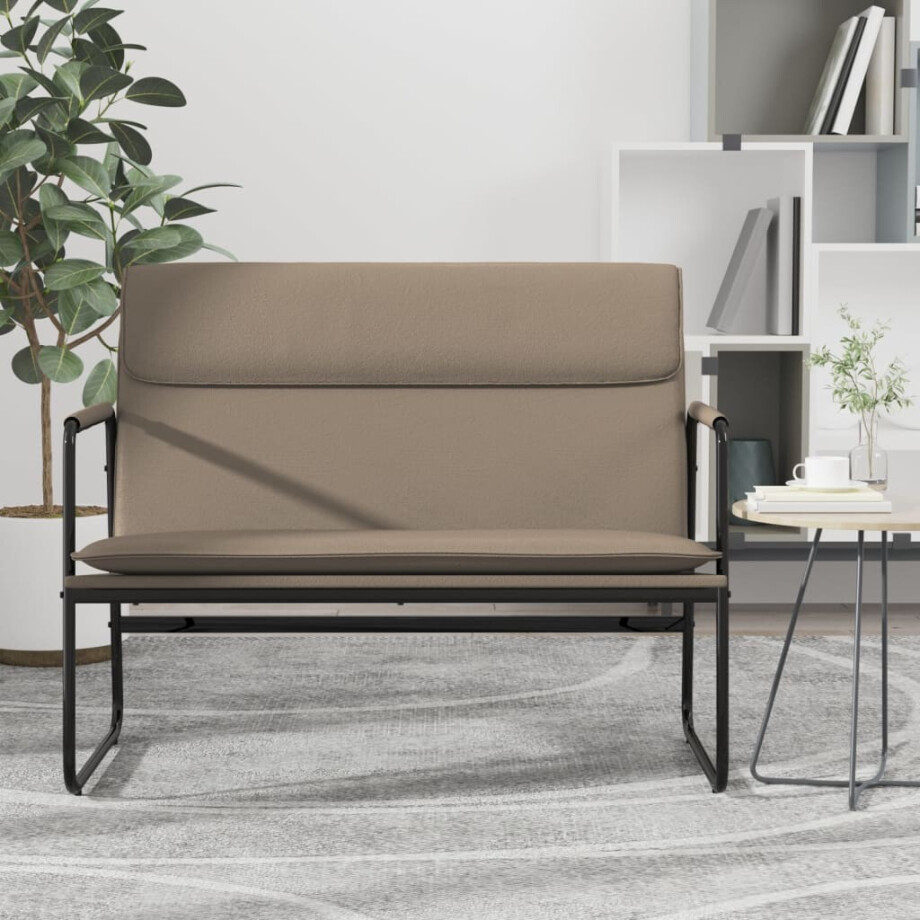 vidaXL Bankje 100x64x80 cm kunstleer cappuccinokleurig afbeelding 1
