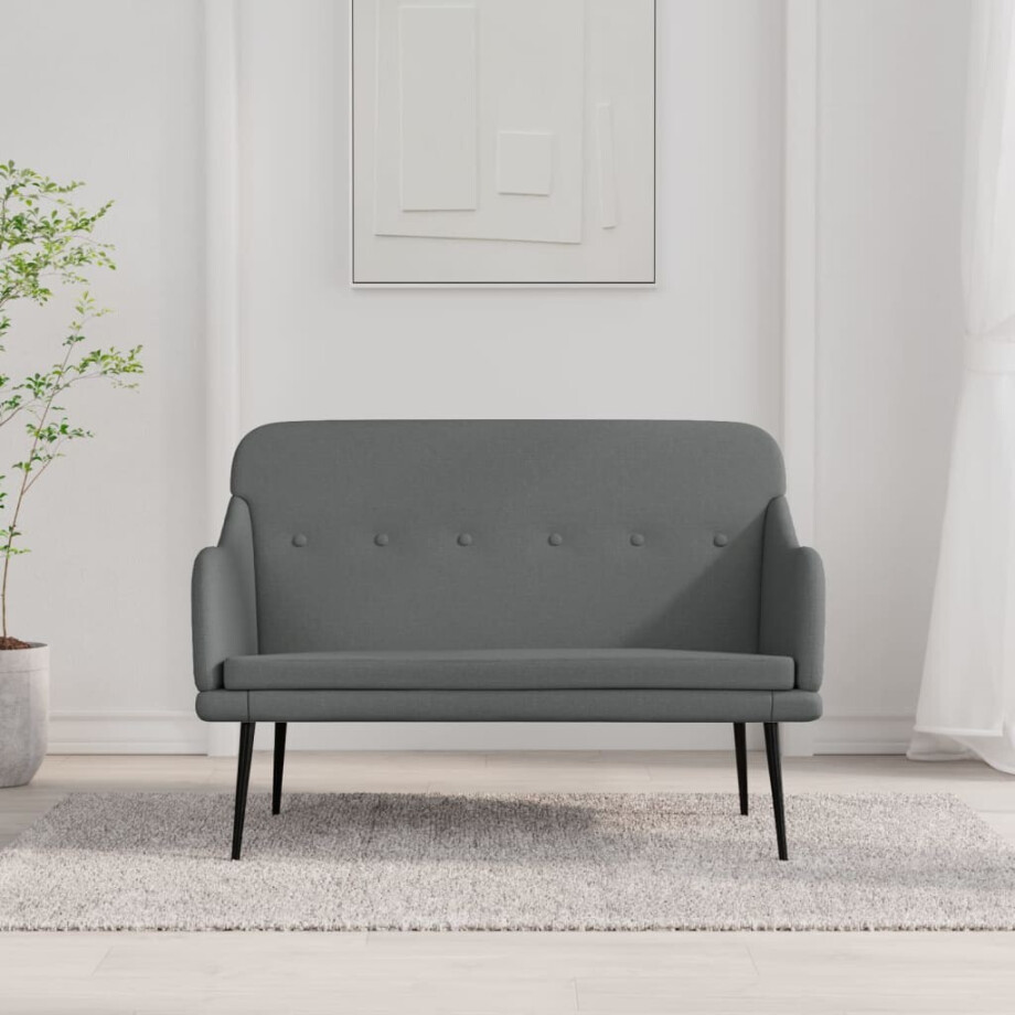 vidaXL Bankje 110x76x80 cm stof donkergrijs afbeelding 1