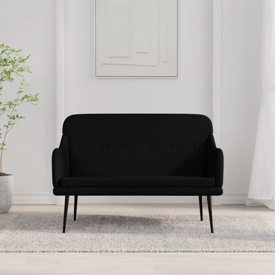 vidaXL Bankje 110x76x80 cm stof zwart afbeelding 1