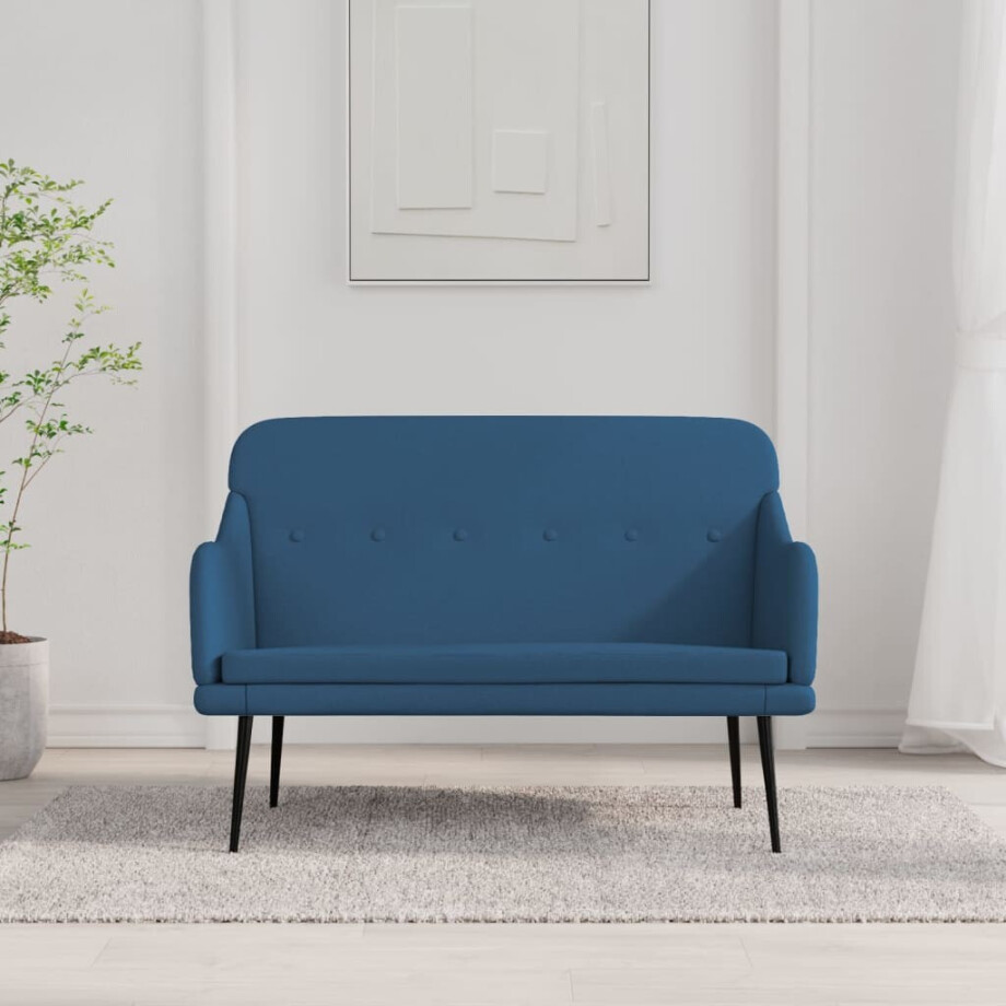 vidaXL Bankje 110x76x80 cm stof blauw afbeelding 1