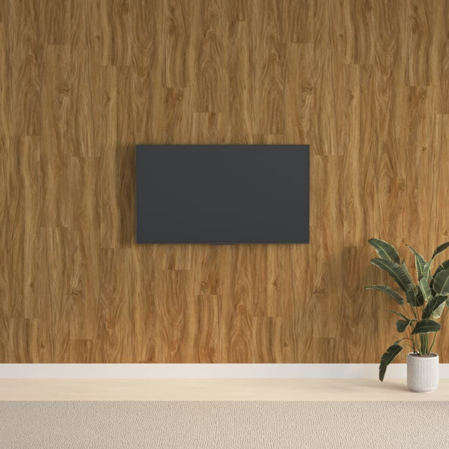 vidaXL Wandpanelen houtlook 2,06 m² PVC bruin afbeelding 1