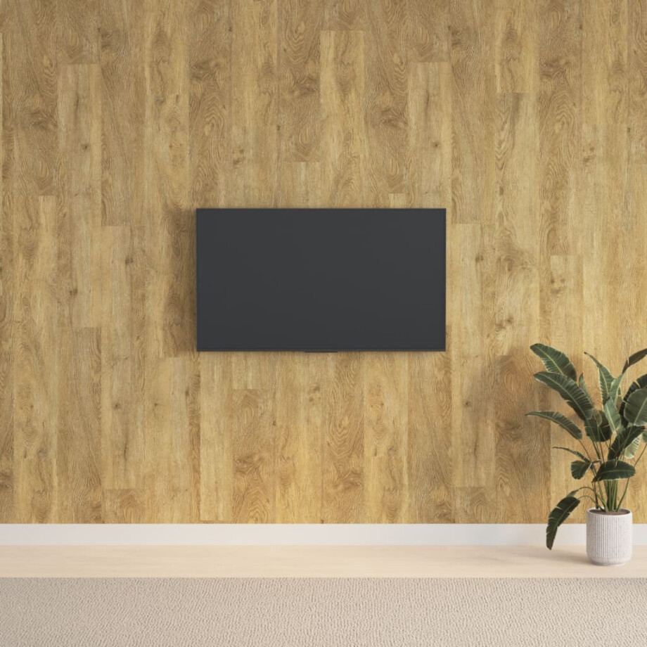 vidaXL Wandpanelen houtlook 2,06 m² PVC bruin afbeelding 1