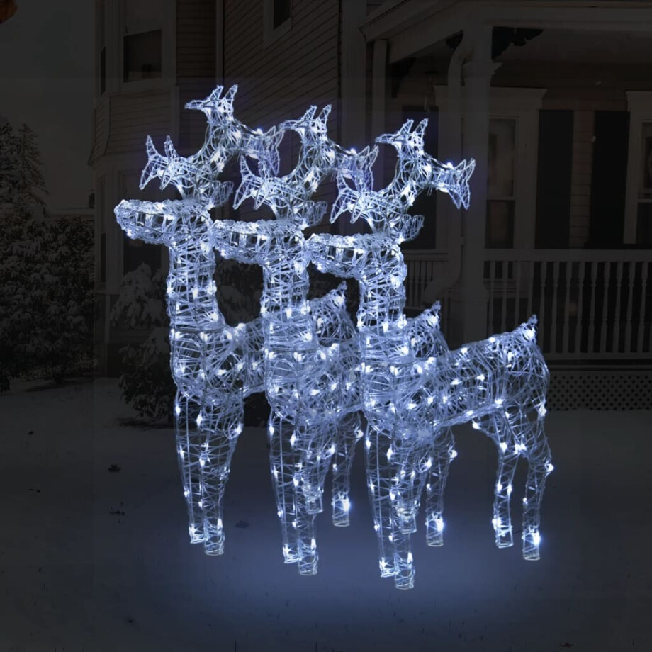 vidaXL Kerstversiering rendier 3 st 60x16x100 cm acryl vidaXL Kerstversiering rendier 3 st 60x16x100 cm acryl afbeelding 1