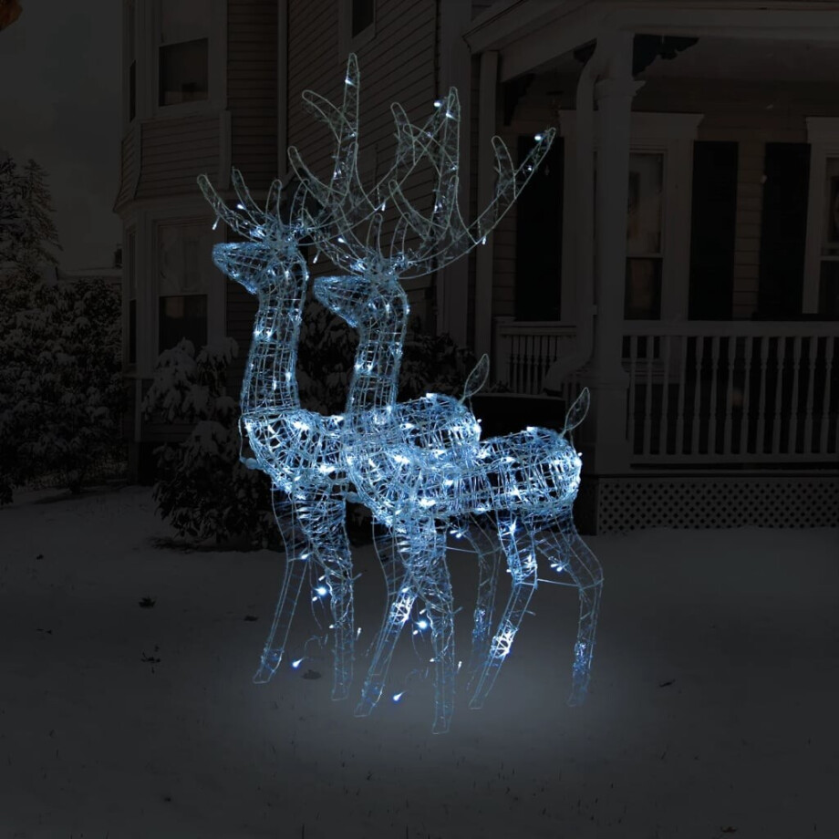 vidaXL Kerstversieringen rendier 2 st 120 cm acryl koudwit afbeelding 1
