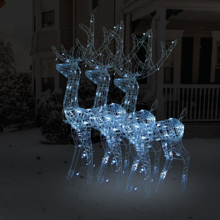 vidaXL Kerstversieringen rendier 3 st 120 cm acryl koudwit vidaXL Kerstversieringen rendier 3 st 120 cm acryl koudwit afbeelding 1
