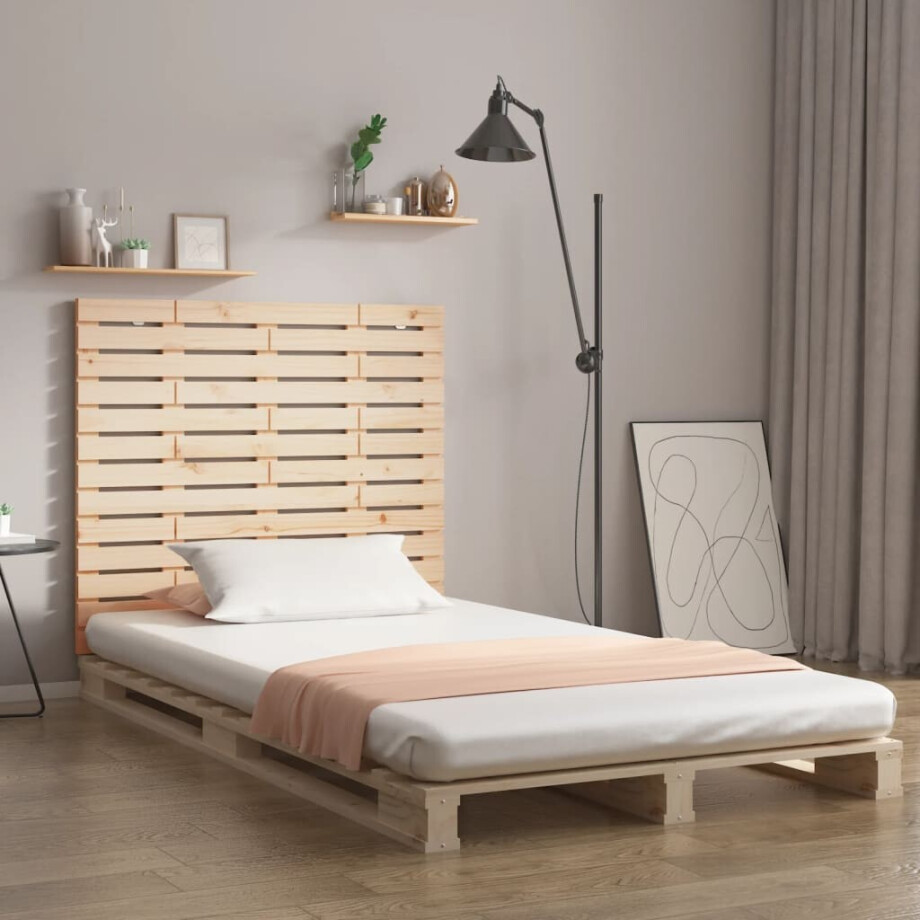 vidaXL Hoofdbord wandmontage 106x3x91,5 cm massief grenenhout afbeelding 1