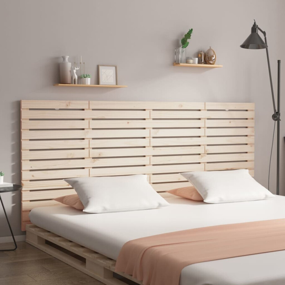 vidaXL Hoofdbord wandmontage 156x3x91,5 cm massief grenenhout afbeelding 1