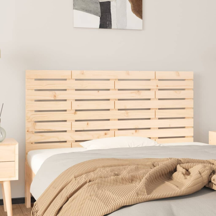 vidaXL Hoofdbord wandmontage 146x3x63 cm massief grenenhout afbeelding 1
