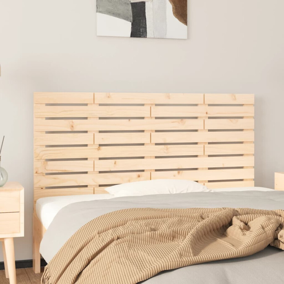vidaXL Hoofdbord wandmontage 141x3x63 cm massief grenenhout afbeelding 1