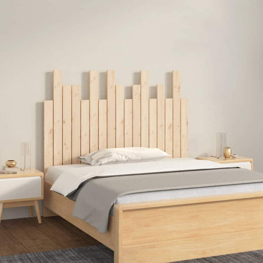 vidaXL Hoofdbord wandmontage 108x3x80 cm massief grenenhout afbeelding 1