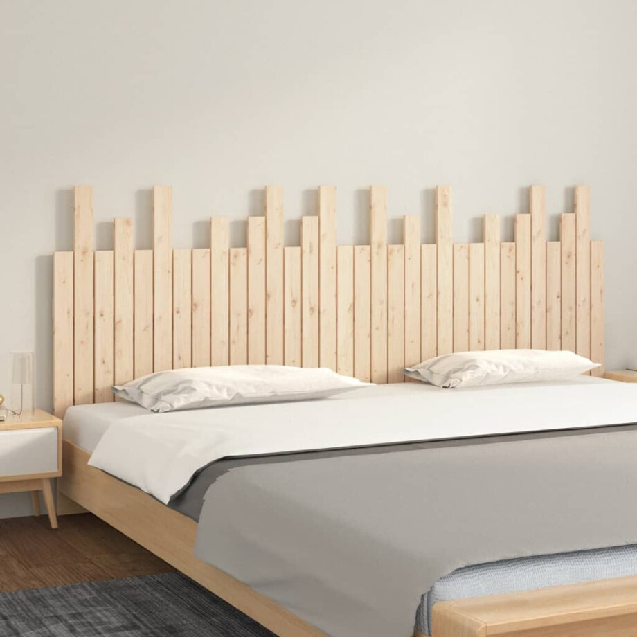 vidaXL Hoofdbord wandmontage 204x3x80 cm massief grenenhout afbeelding 1