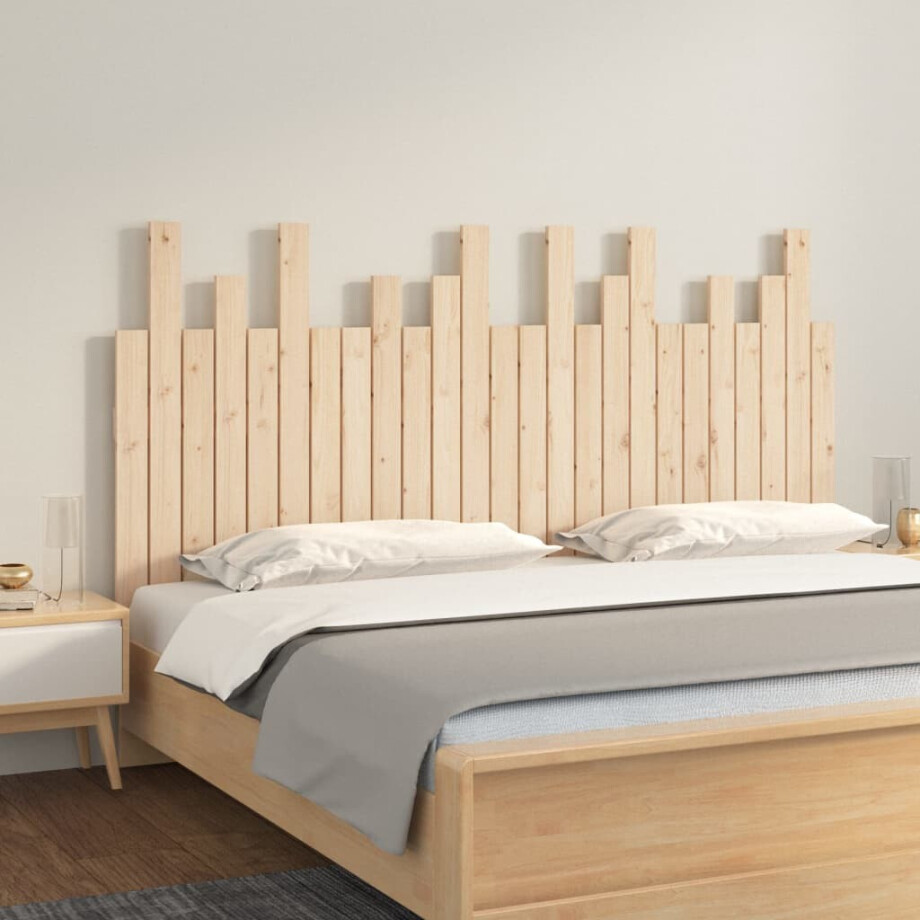 vidaXL Hoofdbord wandmontage 159,5x3x80 cm massief grenenhout afbeelding 1