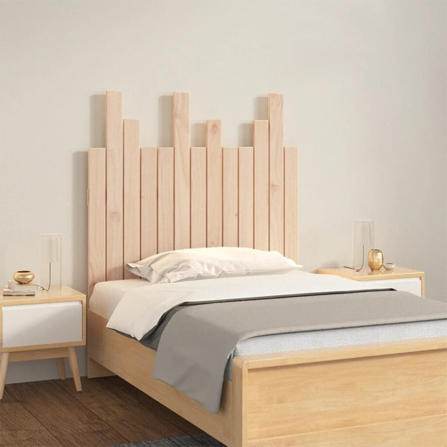 vidaXL Hoofdbord wandmontage 82,5x3x80 cm massief grenenhout afbeelding 1