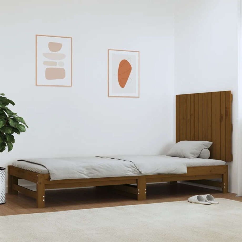 vidaXL Wandhoofdbord 82,5x3x60 cm massief grenenhout honingbruin afbeelding 1