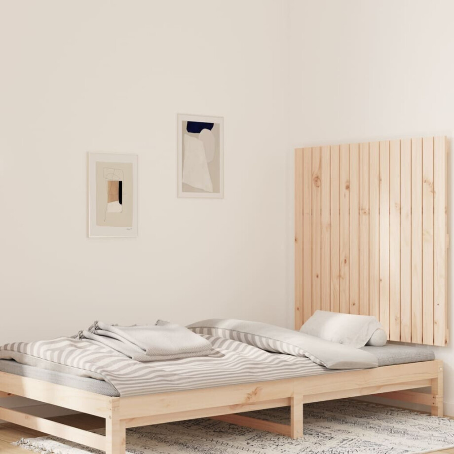 vidaXL Wandhoofdbord 95,5x3x90 cm massief grenenhout afbeelding 1