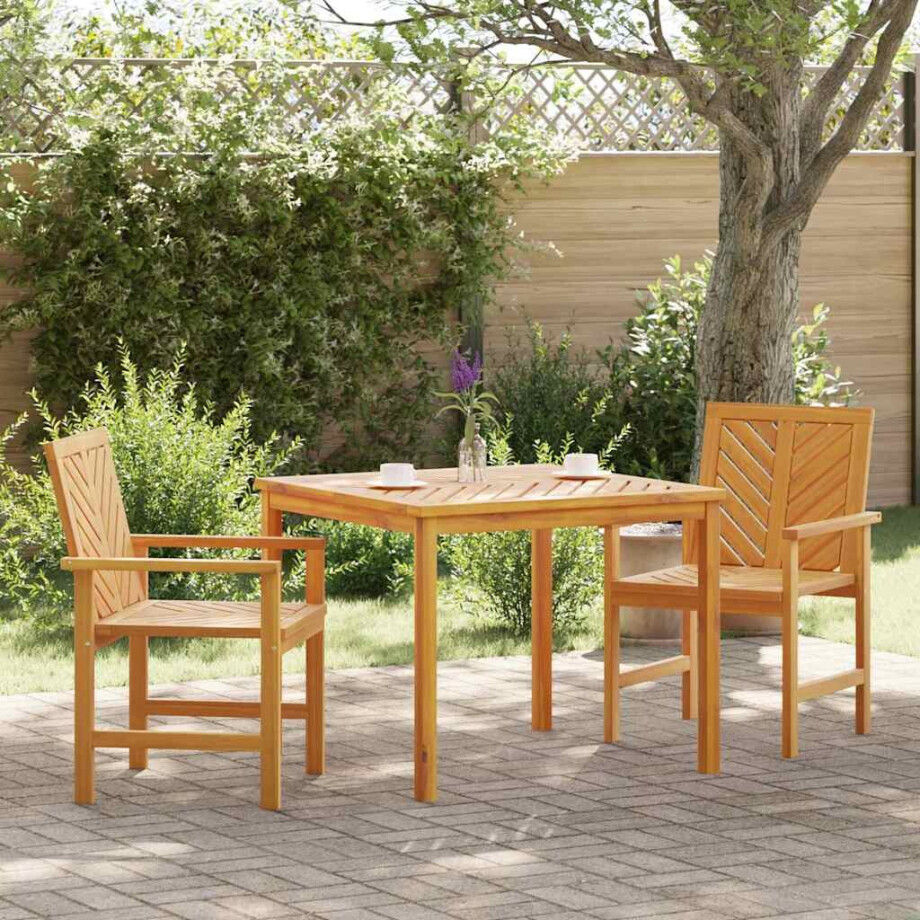 vidaXL Tuin eettafelset 3 pcs Bruin Massief Acaciahout vidaXL Tuin eettafelset 3 pcs Bruin Massief Acaciahout afbeelding 1