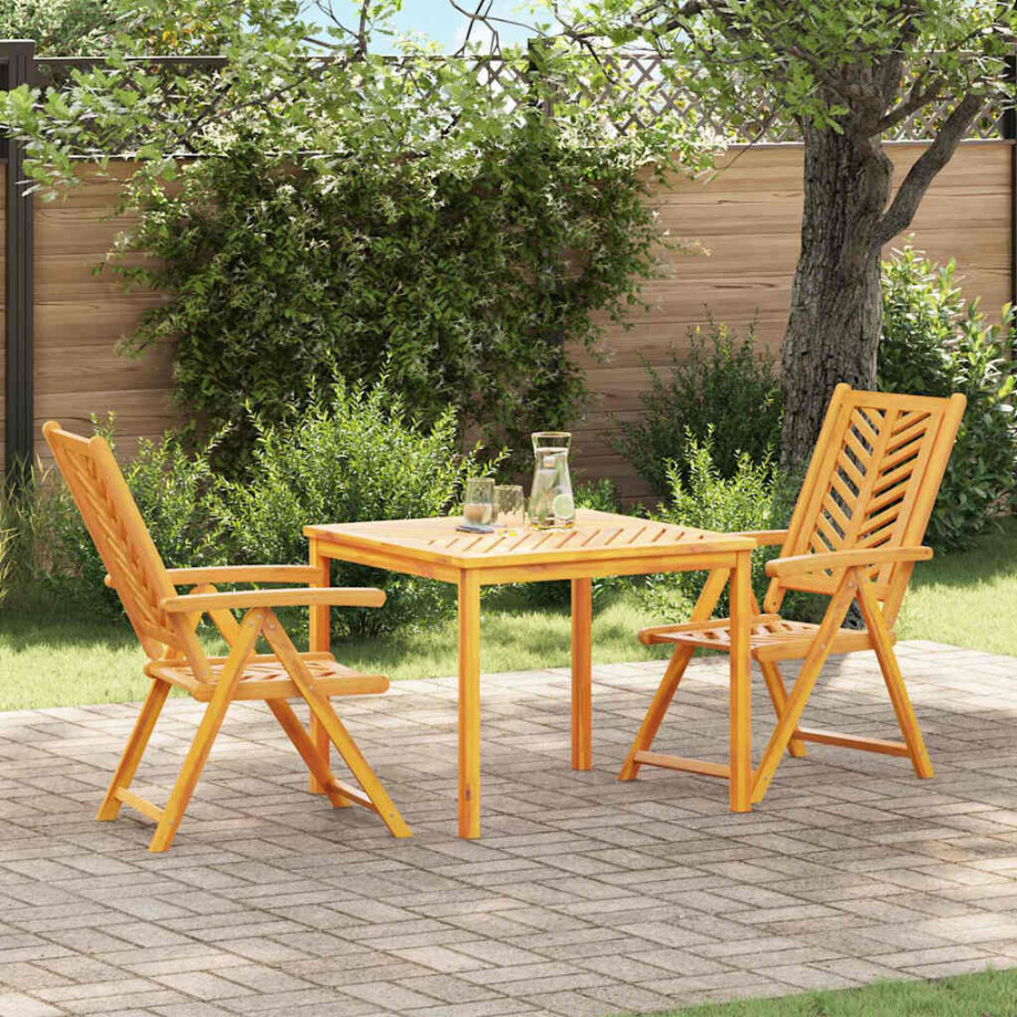 vidaXL Tuin eettafelset 3 pcs Bruin Massief Acaciahout vidaXL Tuin eettafelset 3 pcs Bruin Massief Acaciahout afbeelding 1