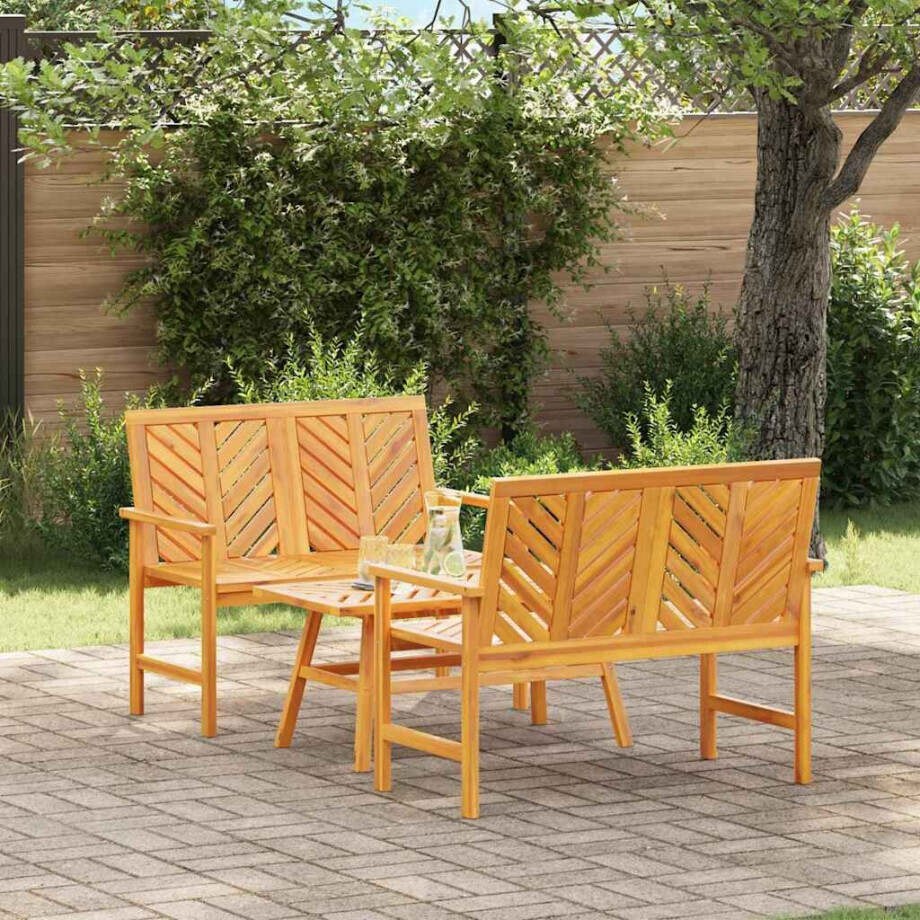 vidaXL Tuin loungeset 3 pcs Bruin Massief Acaciahout afbeelding 1