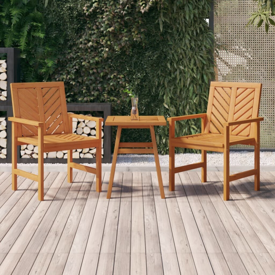 vidaXL 3-delige Loungeset massief acaciahout afbeelding 1