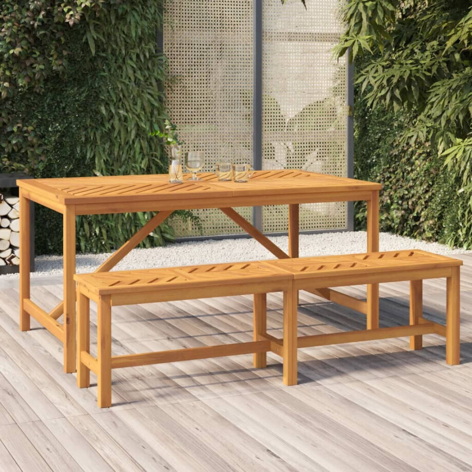vidaXL Tuintafel 150x90x74 cm massief acaciahout afbeelding 1