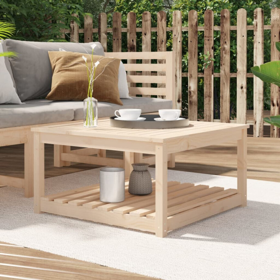 vidaXL Tuintafel 82,5x82,5x45 cm massief grenenhout afbeelding 1