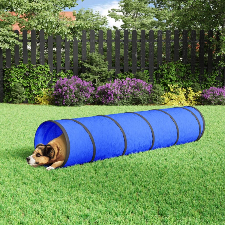 vidaXL Hondentunnel Ø 40 x 200 cm polyester blauw afbeelding 1