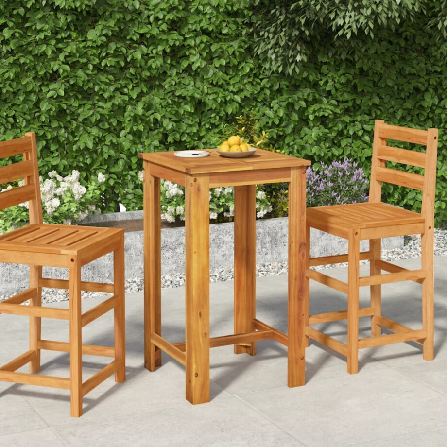 vidaXL Tuinbartafel 60x60x105 cm massief acaciahout afbeelding 1