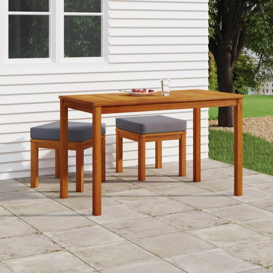 vidaXL 3-delige Tuinset met kussens massief acaciahout afbeelding 1