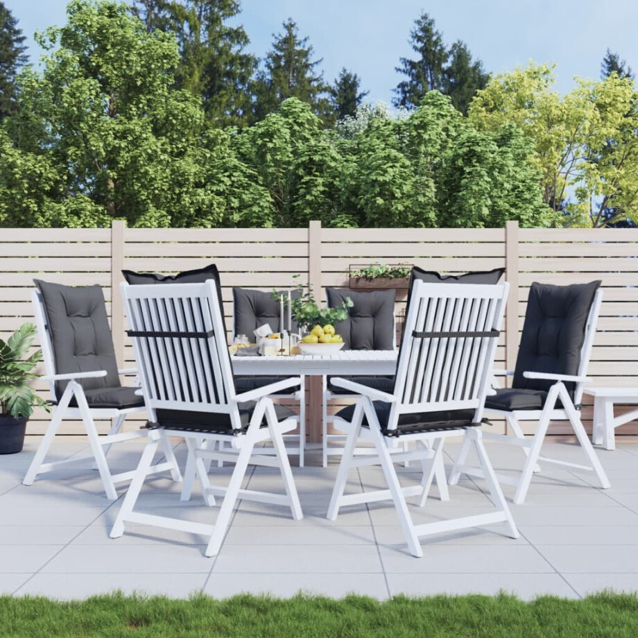 vidaXL Tuinstoelkussens 6 st hoge rug 120x50x7 cm stof antracietkleur afbeelding 1