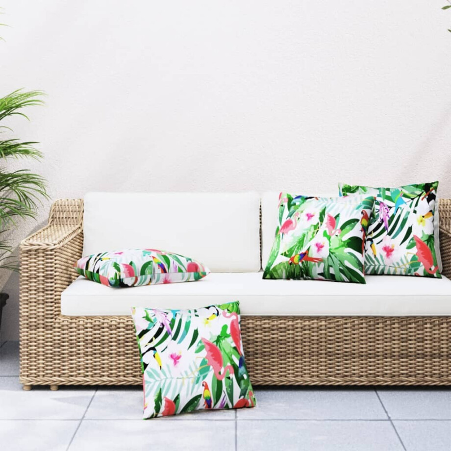 vidaXL Sierkussens 4 st 50x50 cm stof meerkleurig afbeelding 1
