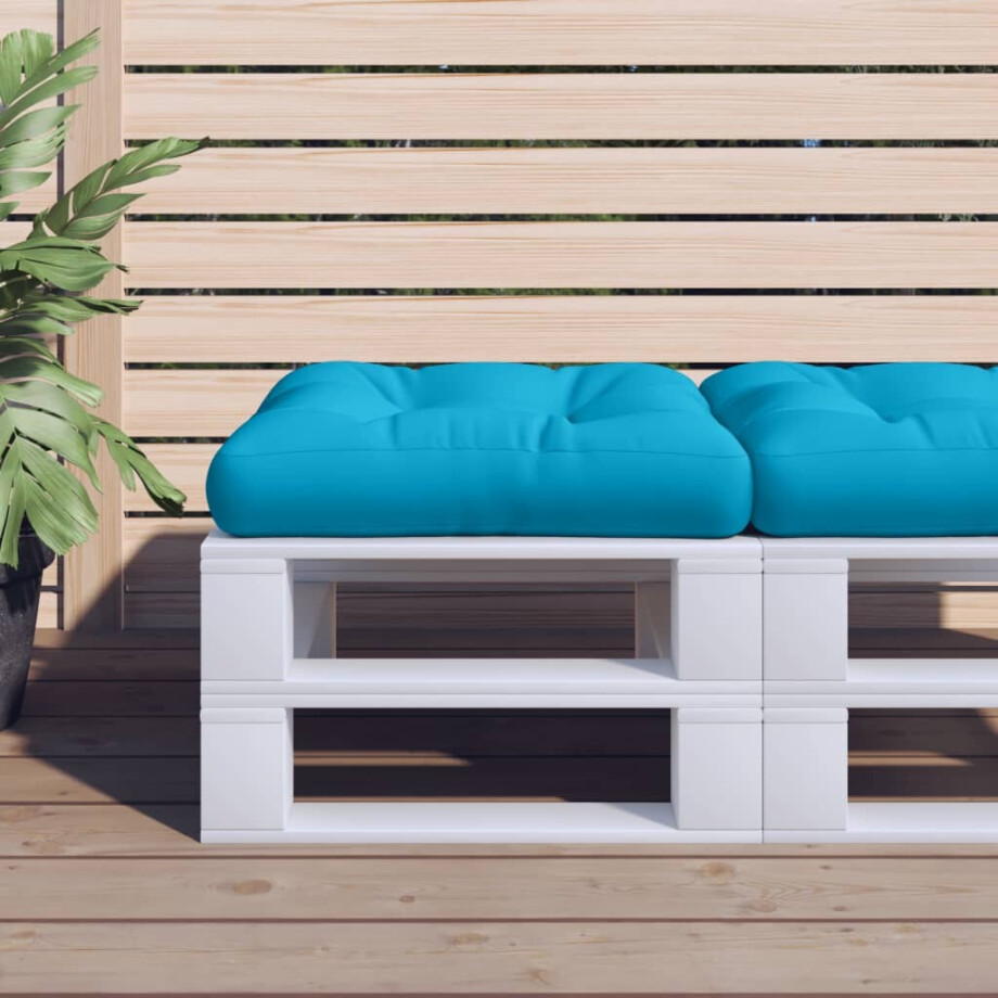 vidaXL Palletkussen 60x60x12 cm stof blauw vidaXL Palletkussen 60x60x12 cm stof blauw afbeelding 1