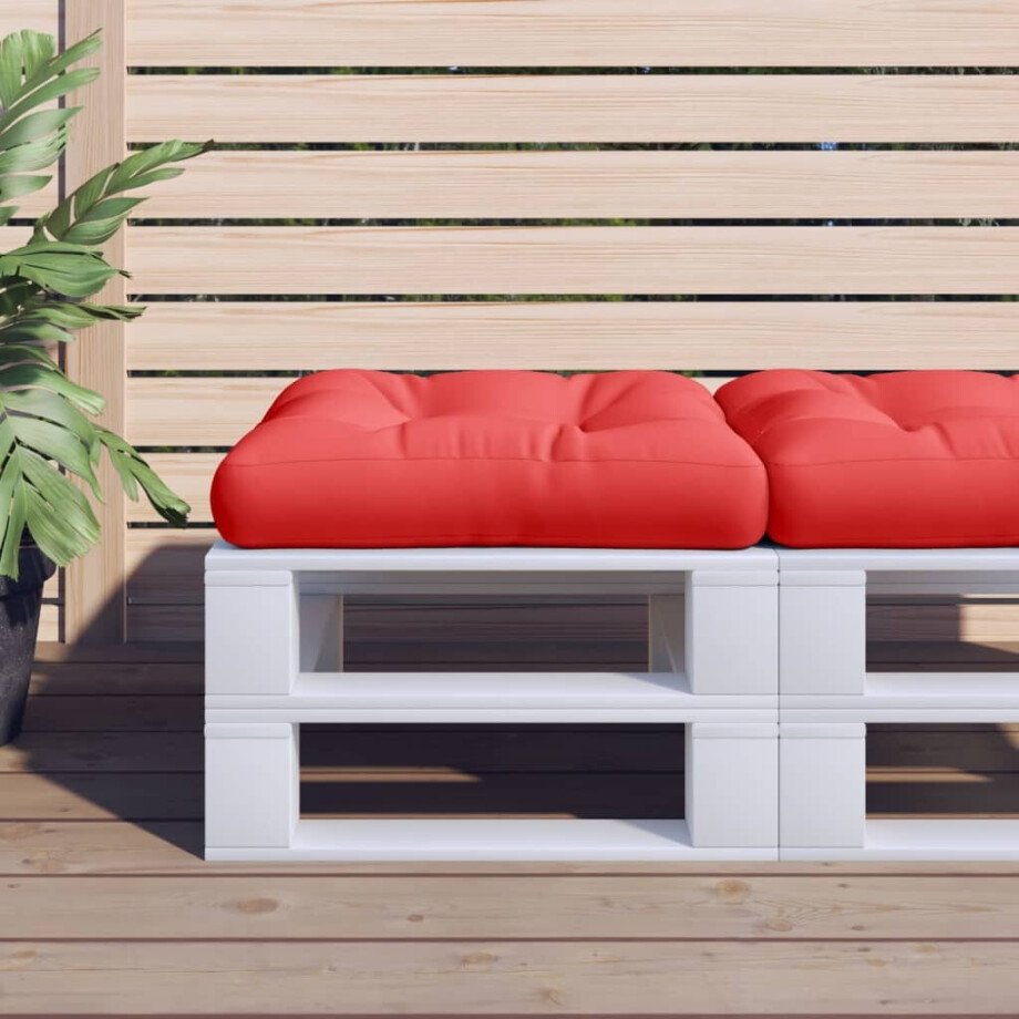vidaXL Palletkussen 60x60x12 cm stof rood afbeelding 1