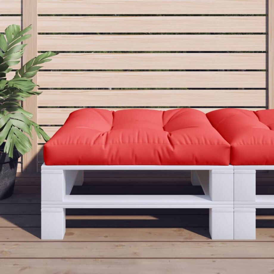 vidaXL Palletkussen 70x70x12 cm stof rood afbeelding 1
