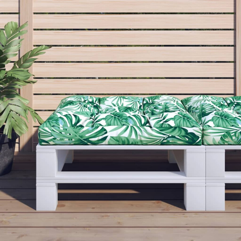 vidaXL Palletkussen bladpatroon 70x70x12 cm vidaXL Palletkussen bladpatroon 70x70x12 cm afbeelding 1