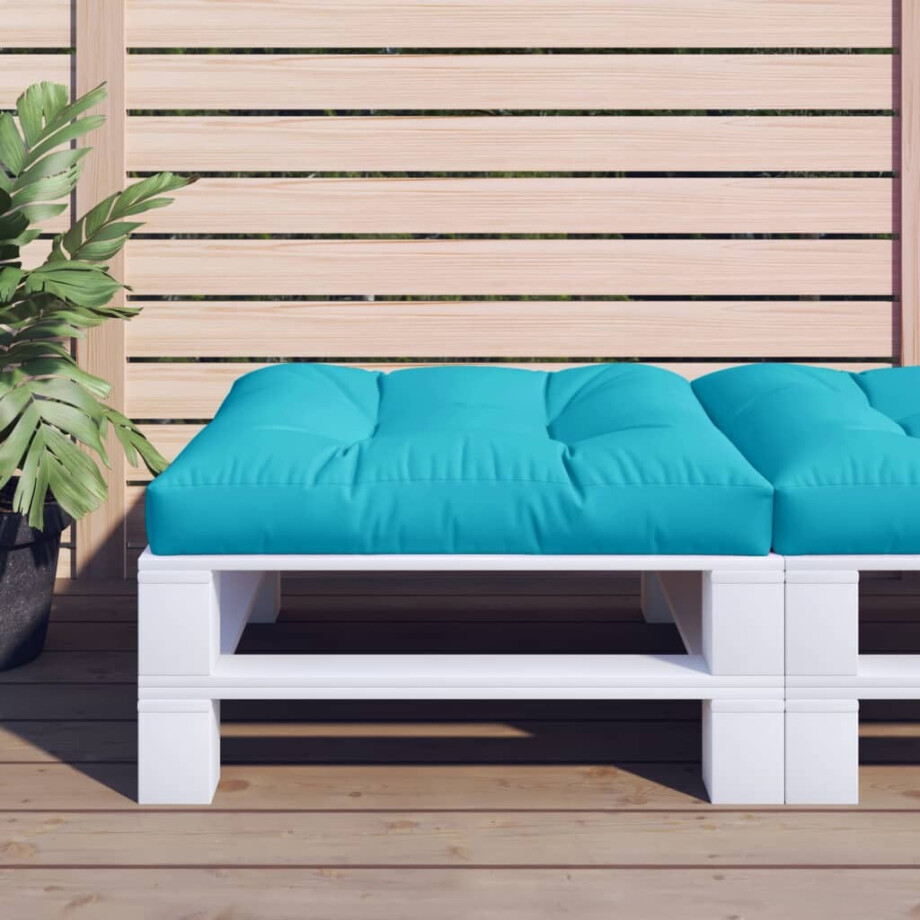 vidaXL Palletkussen 70x70x12 cm stof turquoise afbeelding 1