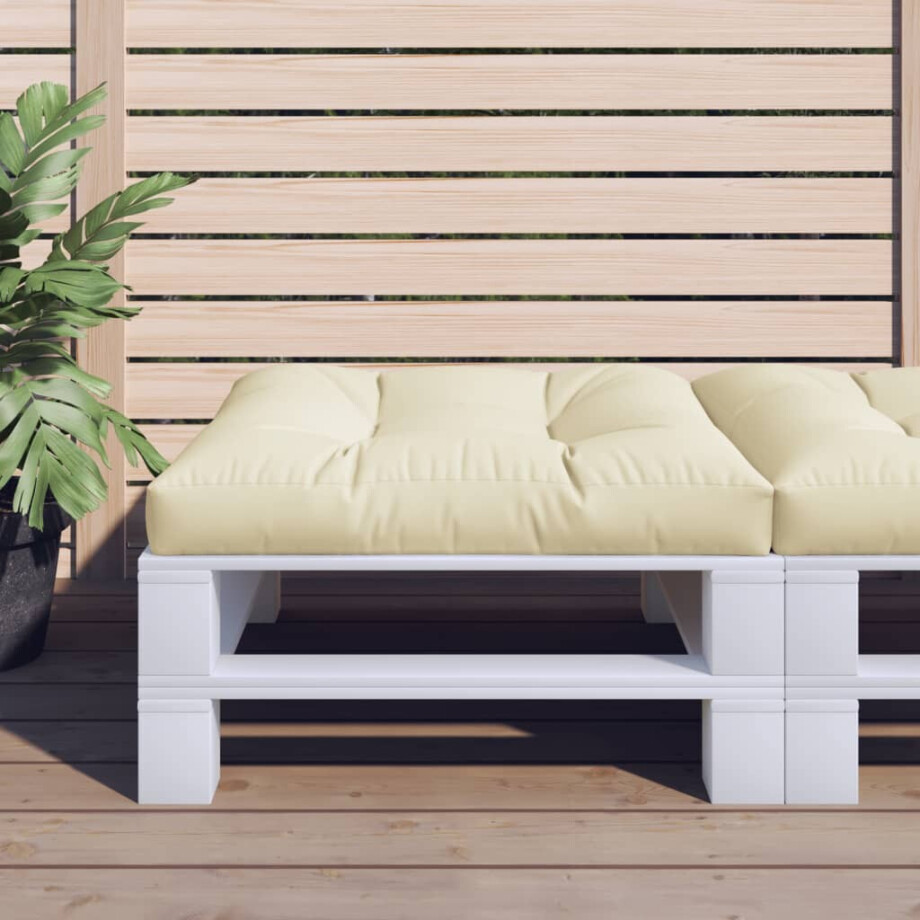 vidaXL Palletkussen 80x80x12 cm stof crèmekleurig vidaXL Palletkussen 80x80x12 cm stof crèmekleurig afbeelding 1