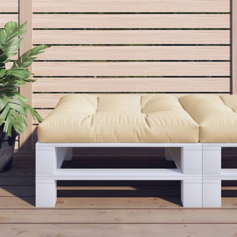 vidaXL Palletkussen 80x80x12 cm stof beige vidaXL Palletkussen 80x80x12 cm stof beige afbeelding 1