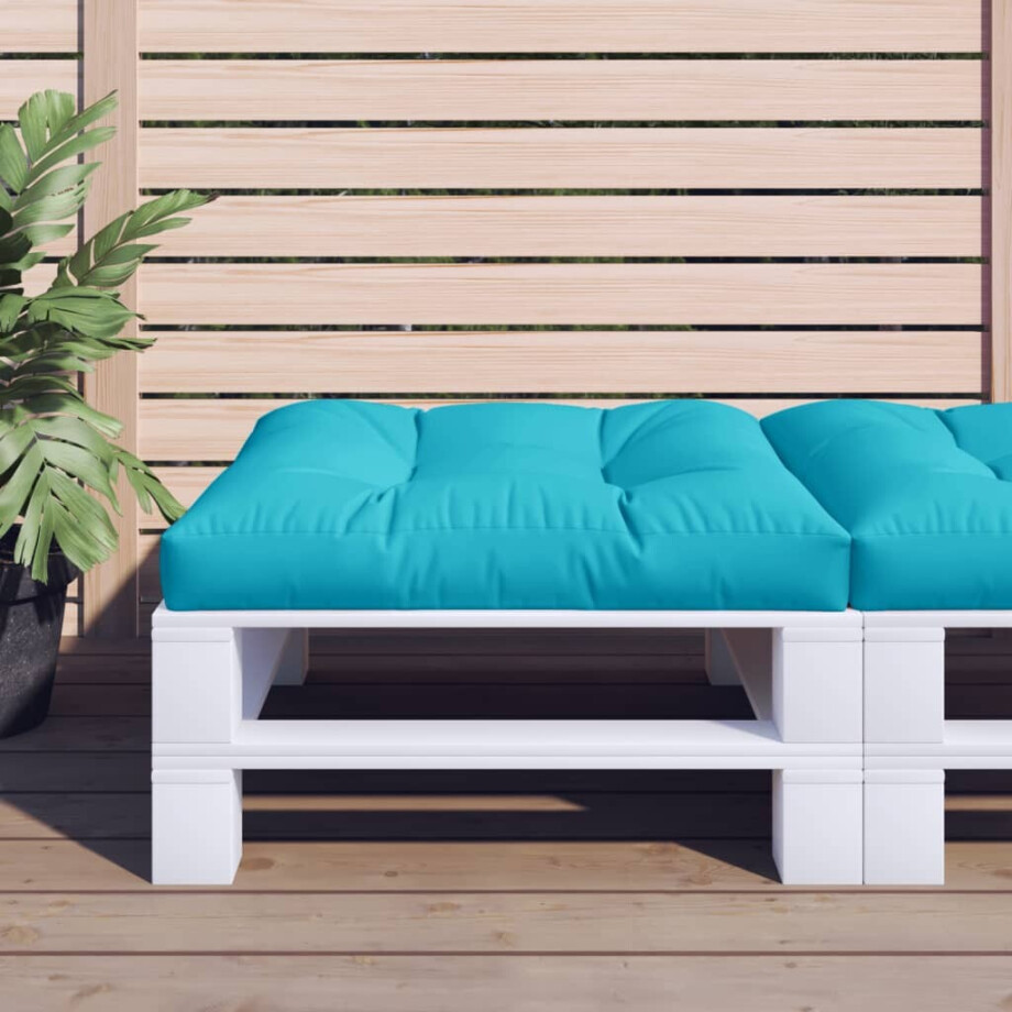 vidaXL Palletkussen 80x80x12 cm stof turquoise vidaXL Palletkussen 80x80x12 cm stof turquoise afbeelding 1