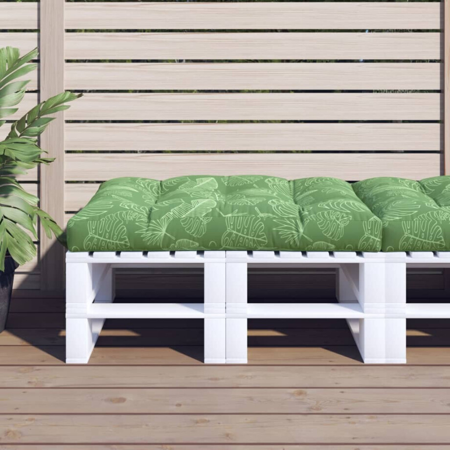 vidaXL Palletkussen bladpatroon 120x80x12 cm stof vidaXL Palletkussen bladpatroon 120x80x12 cm stof afbeelding 1