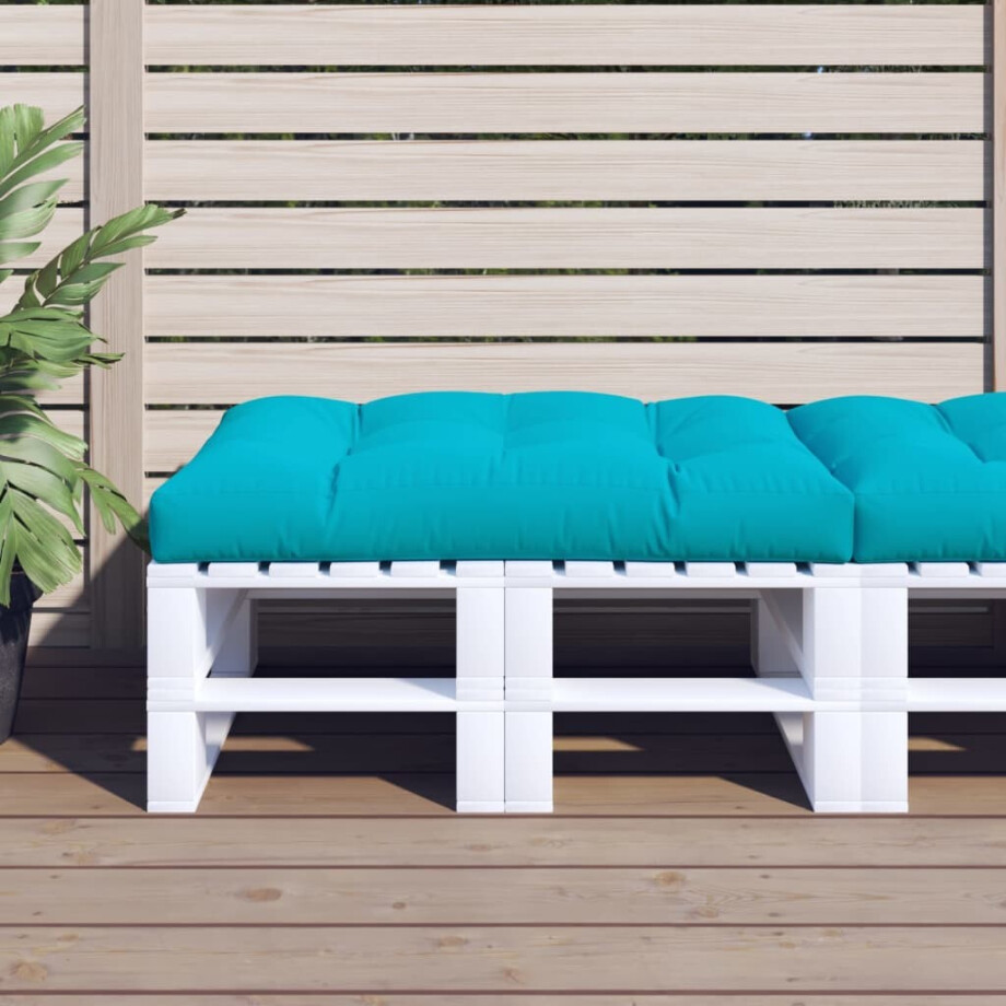 vidaXL Palletkussen 120x80x12 cm stof turquoise afbeelding 1