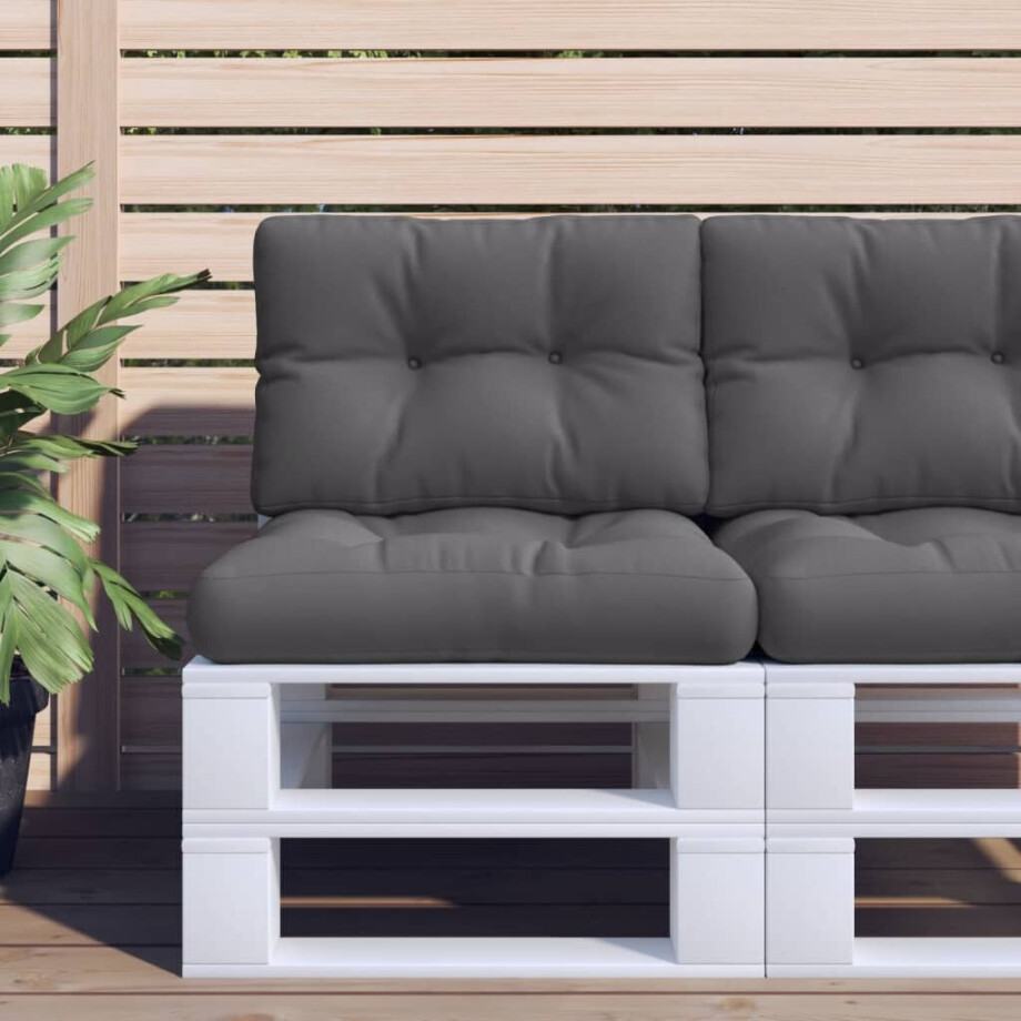 vidaXL Palletkussen 60x40x12 cm stof antracietkleurig afbeelding 1