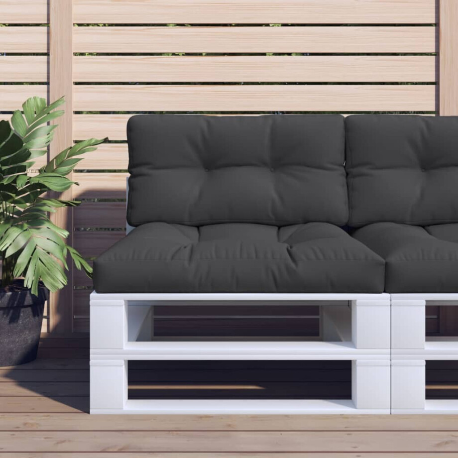 vidaXL Palletkussen 70x40x12 cm stof zwart afbeelding 1
