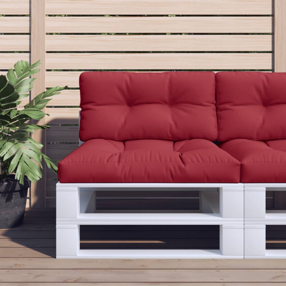 vidaXL Palletkussen 70x40x12 cm stof wijnrood afbeelding 1