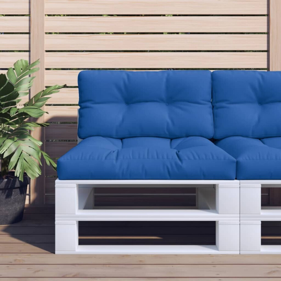 vidaXL Palletkussen 70x40x12 cm stof koningsblauw afbeelding 1