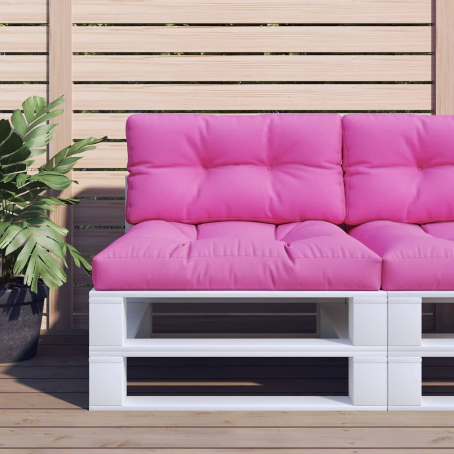 vidaXL Palletkussen 80x40x12 cm stof roze vidaXL Palletkussen 80x40x12 cm stof roze afbeelding 1