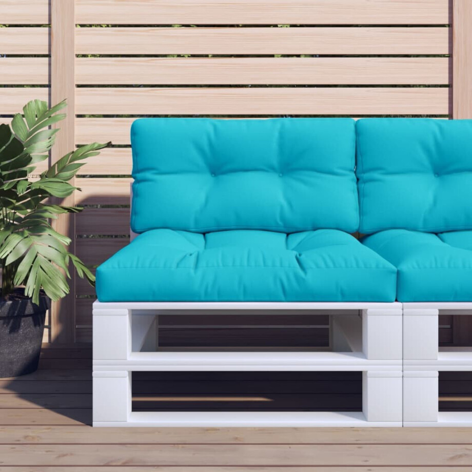 vidaXL Palletkussen 80x40x12 cm stof turquoise afbeelding 1